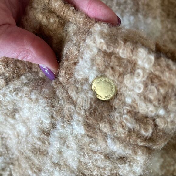 POLY BOUCLE ZIP SHACKET XXL tan plaid NWOT - Picture 10 of 16